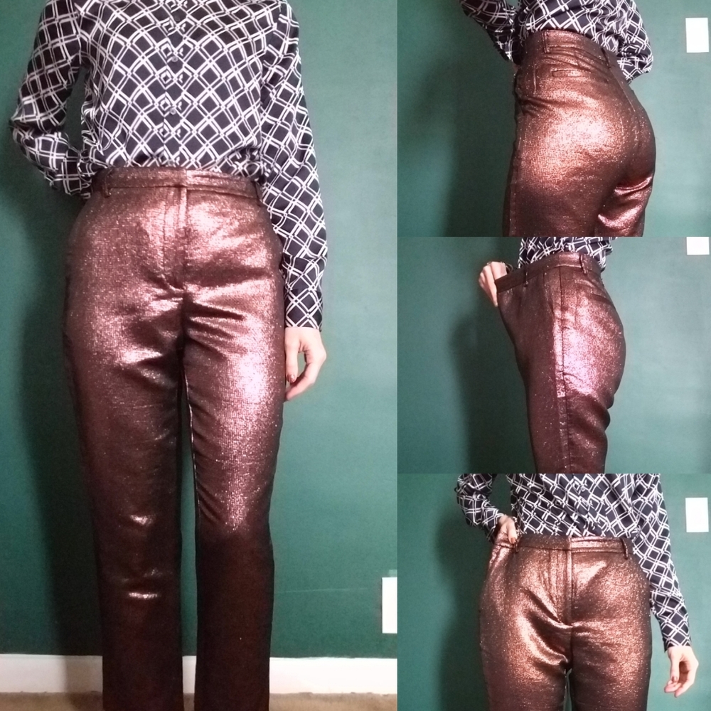Metallic sparkly pink trousers